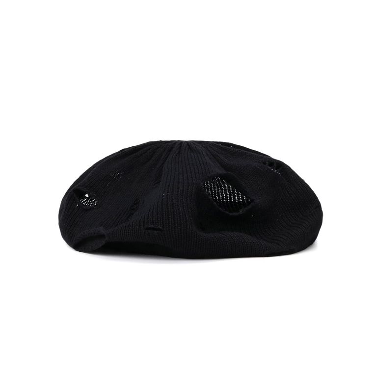 yohji yamamoto - JERSEY DAMAGED BERET （BLACK） / ニット