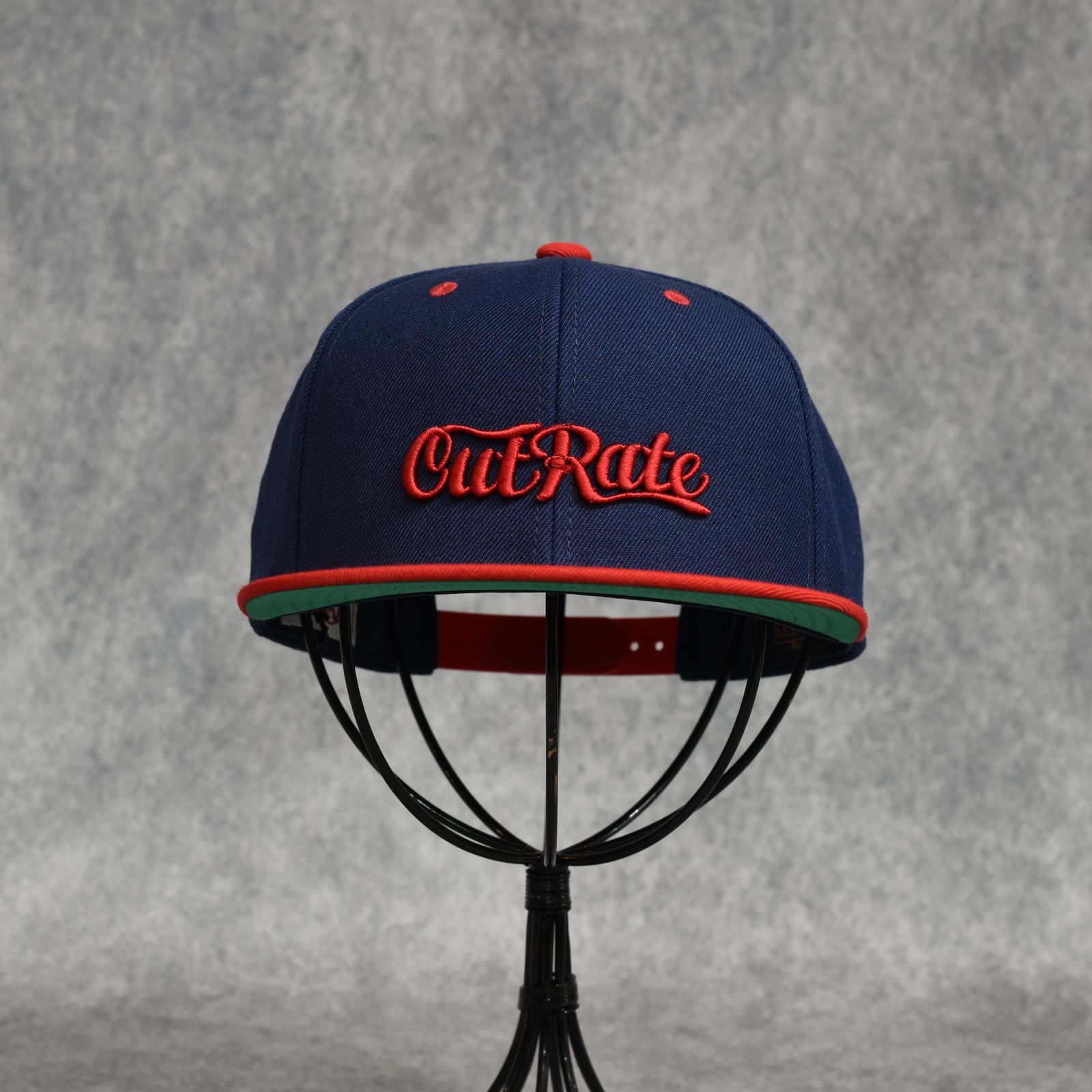 CUTRATE LOGO EMBROIDERY B.B CAP (NAVY/RED)｜ロゴ刺繍 ベースボールキャップ｜CR-26SS004