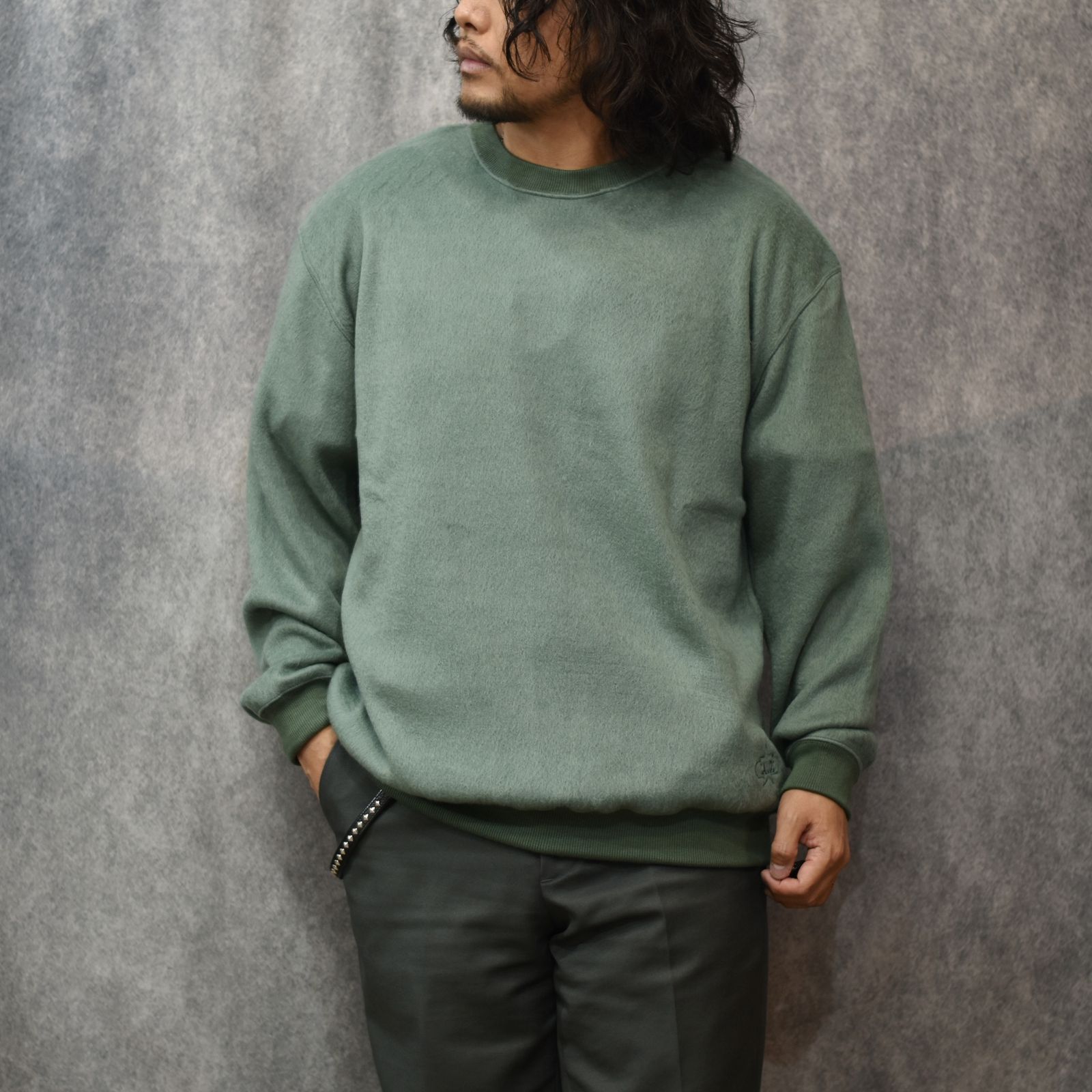 SHAGGY FABRIC CREW NECK SW (GREEN)｜シャギー クルーネック スウェット トレーナー｜CL-25AW036