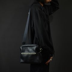 STUDS LEATHER SHOULDER BAG (Black) / スタッズ レザー ショルダーバッグ