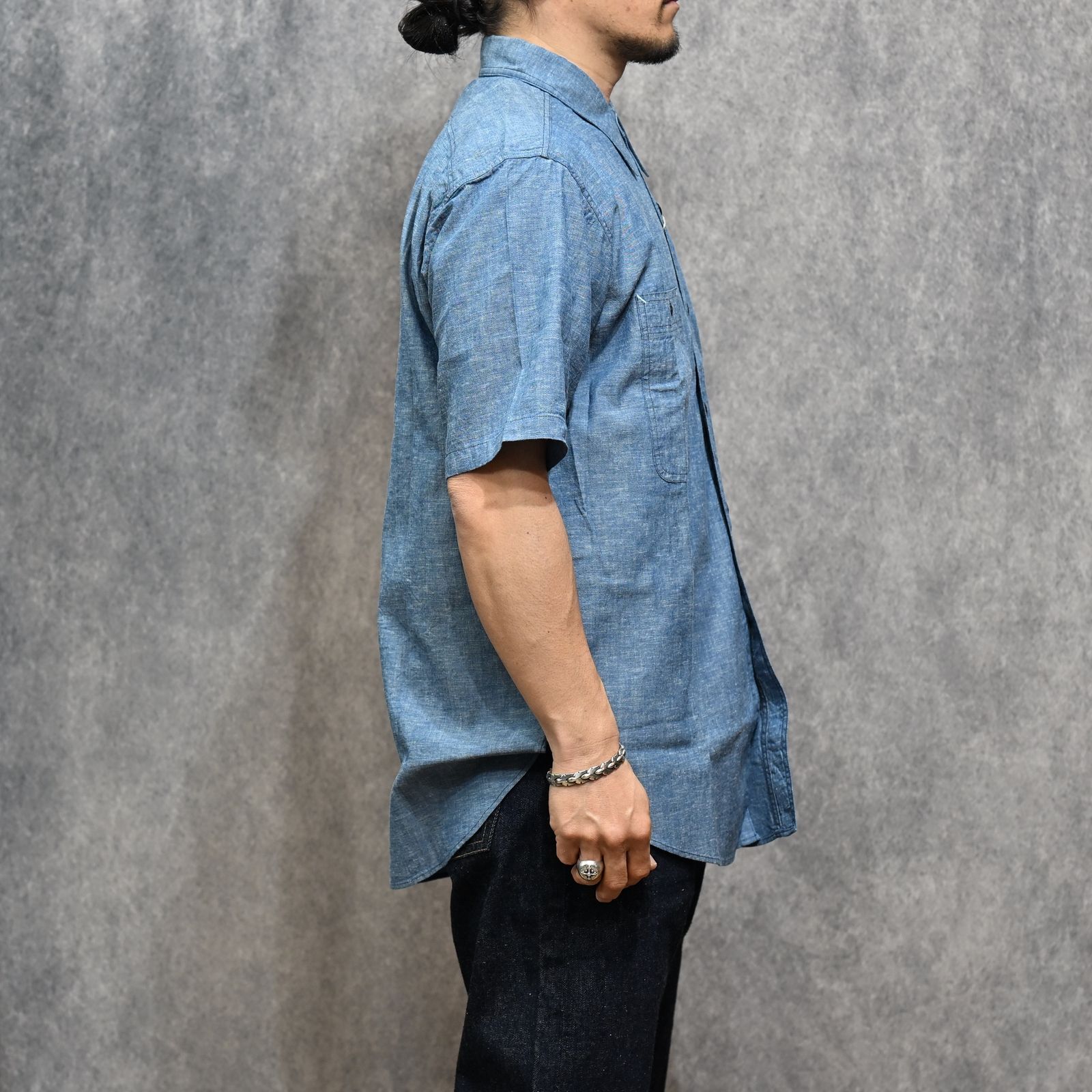 Y1942 S-SLEEVE CHAMBRAY SHIRT （INDIGO）｜シャンブレー 半袖シャツ （インディゴ）