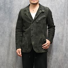 JPNステアスエード コンビ鞣し製品染め 6Bジャケット （GRAY / グレー）｜2128-05