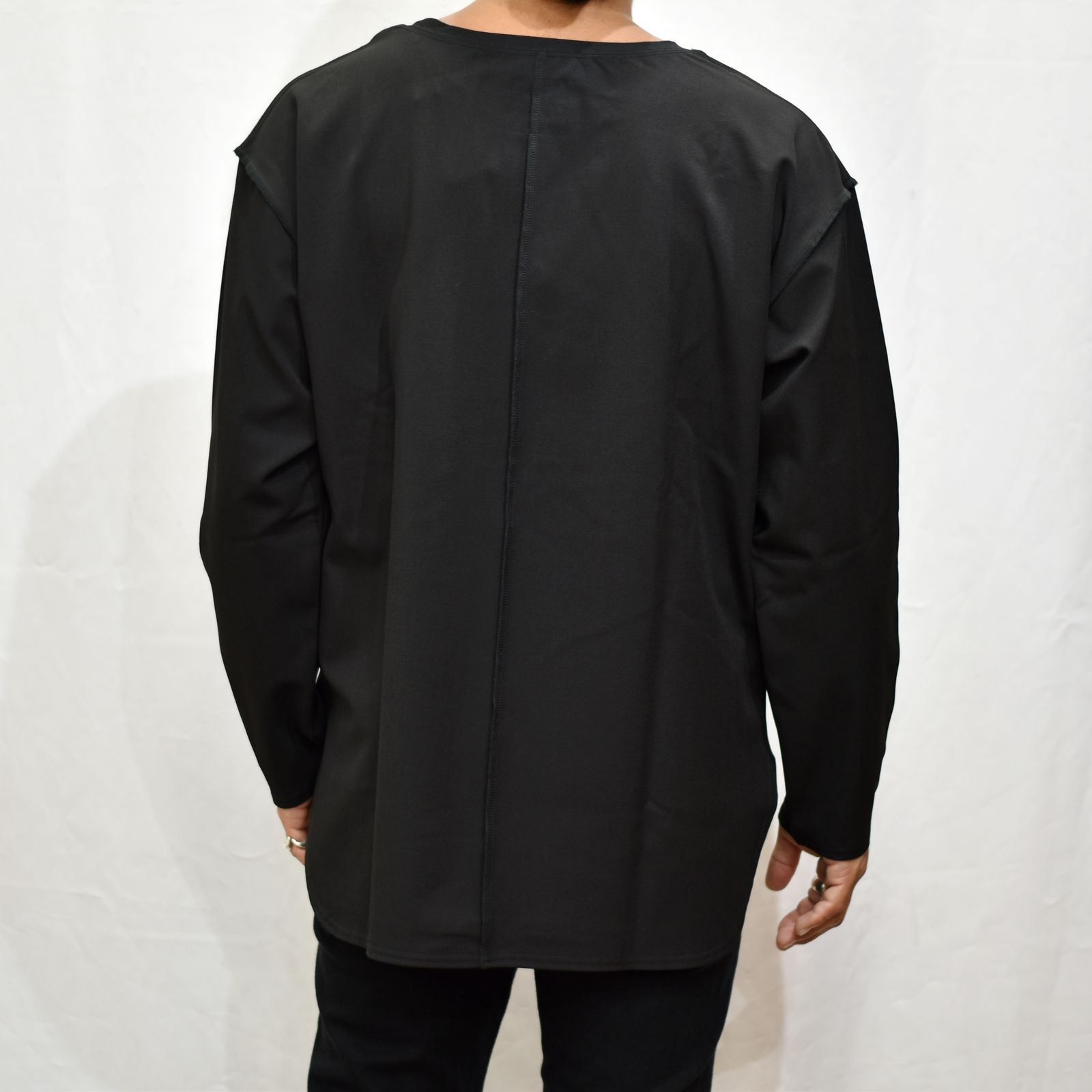 ポリエステルレーヨンアクリル ストレッチ カットソー （BLACK）