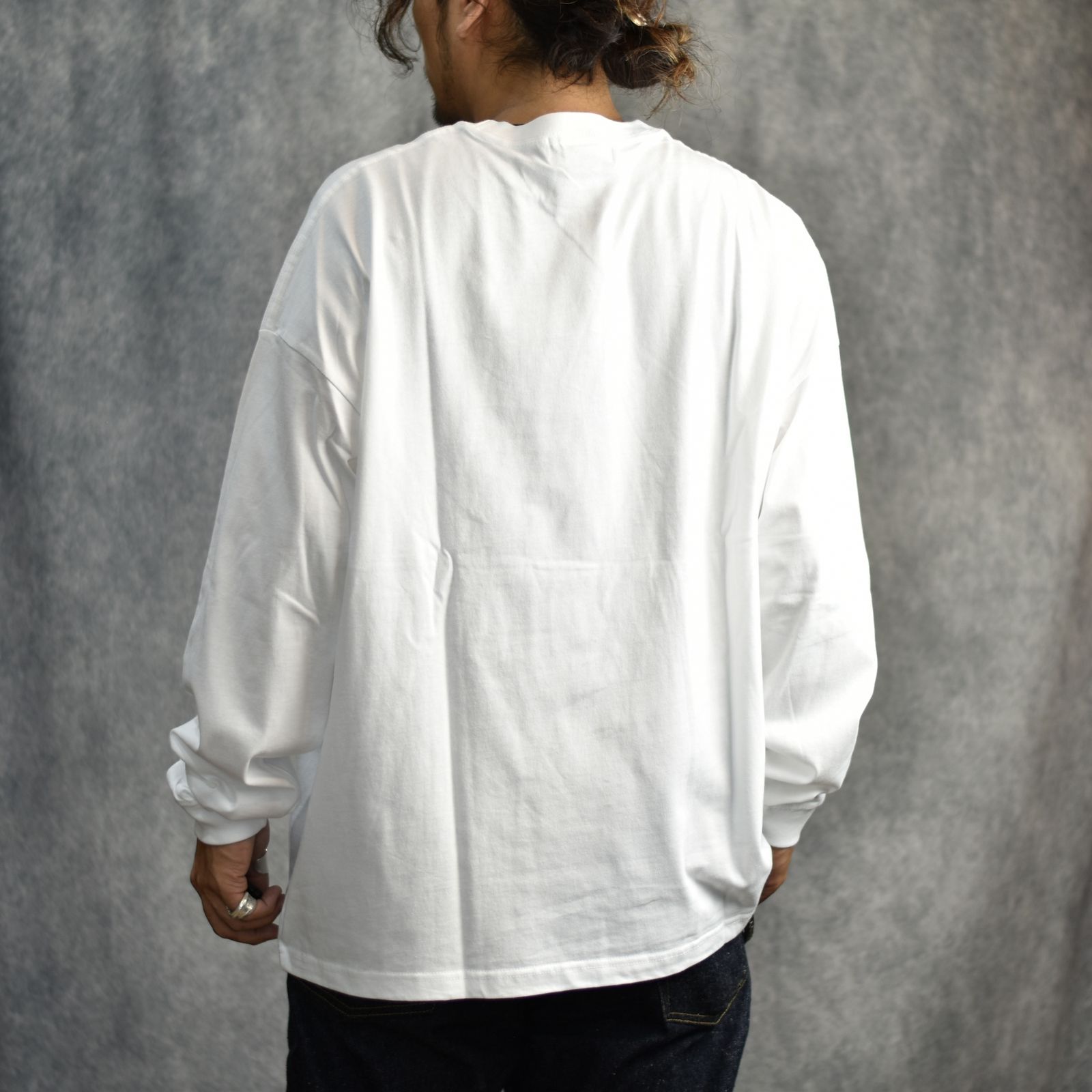 CUTRATE BOX LOGO L/S TEE (WHITE) / ボックスロゴ プリント ロングスリーブ Tシャツ