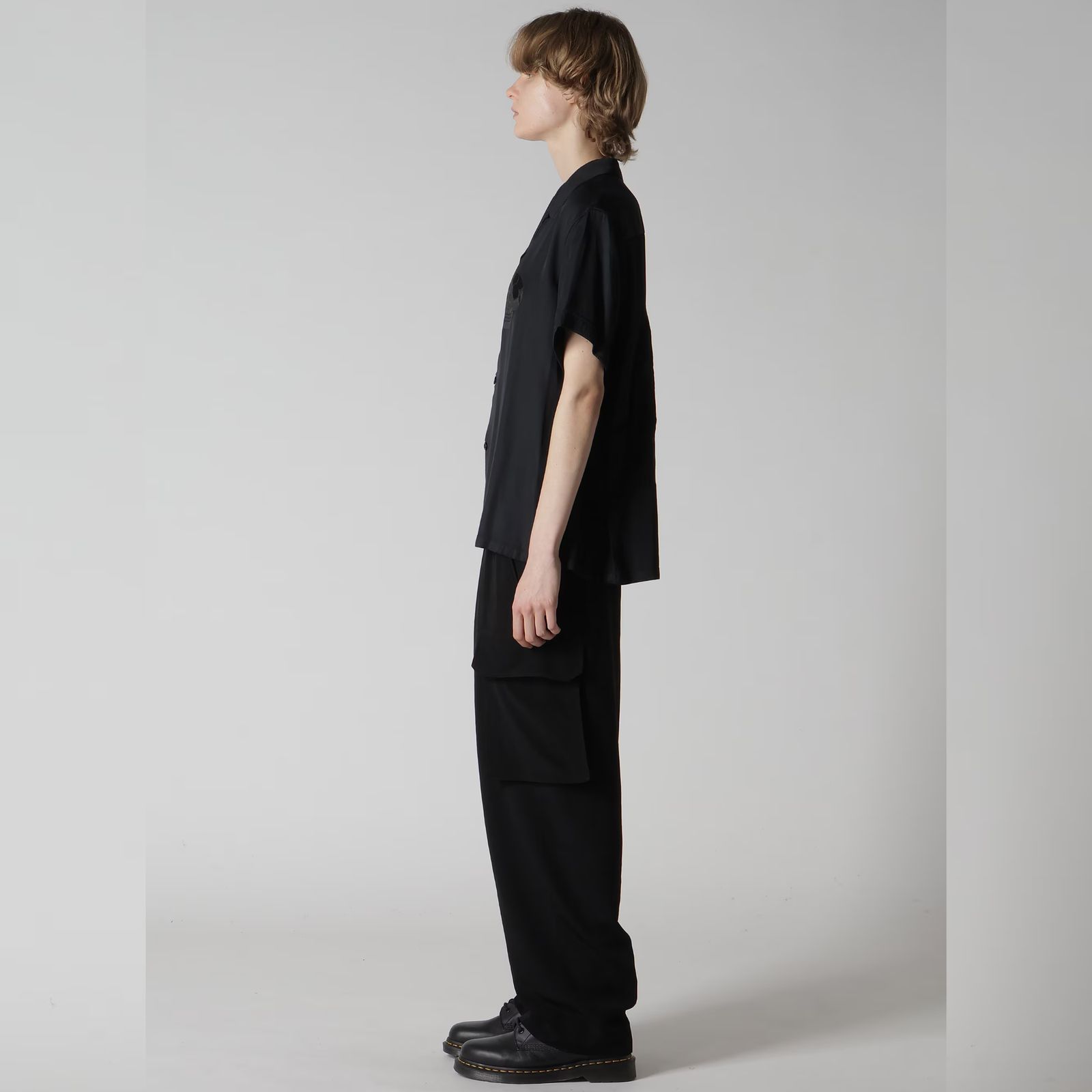 SUKASHIRT （BLACK） /  半袖シャツ スカシャツ （ブラック） YM-B55-215-1