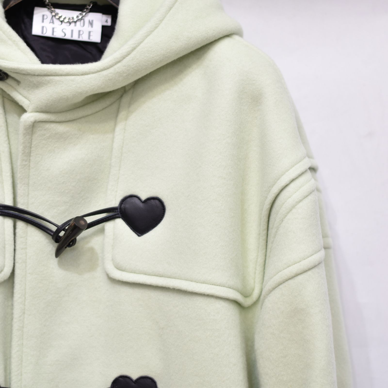 el conductorH - WOOL MELTON HEART DUFFLE COAT (MINT) / ウール