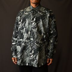 Printed cotton oversized shirt ”