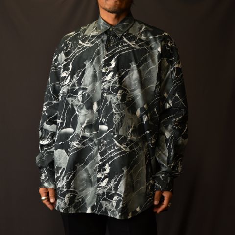 Printed cotton oversized shirt ”