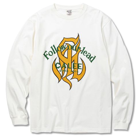 CAL Logo fol L/S t-shirt -Naturally paint design- (White) / ロングスリーブ Tシャツ