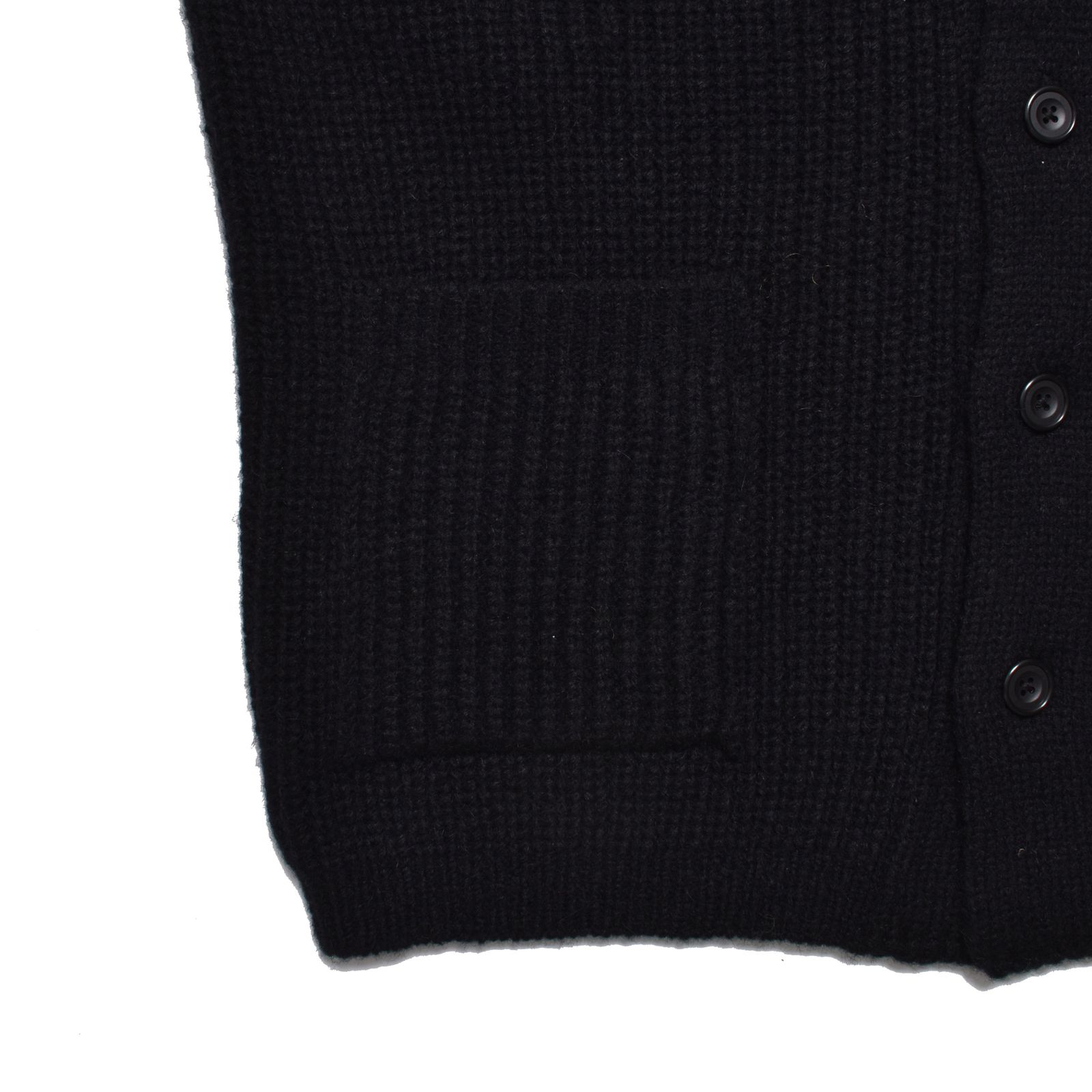 Baby Alpaca Wool Shawl Collar Knit Cardigan （BLK）｜ベビーアルパカ ショールカラーニットブルゾン｜MDFBF10601