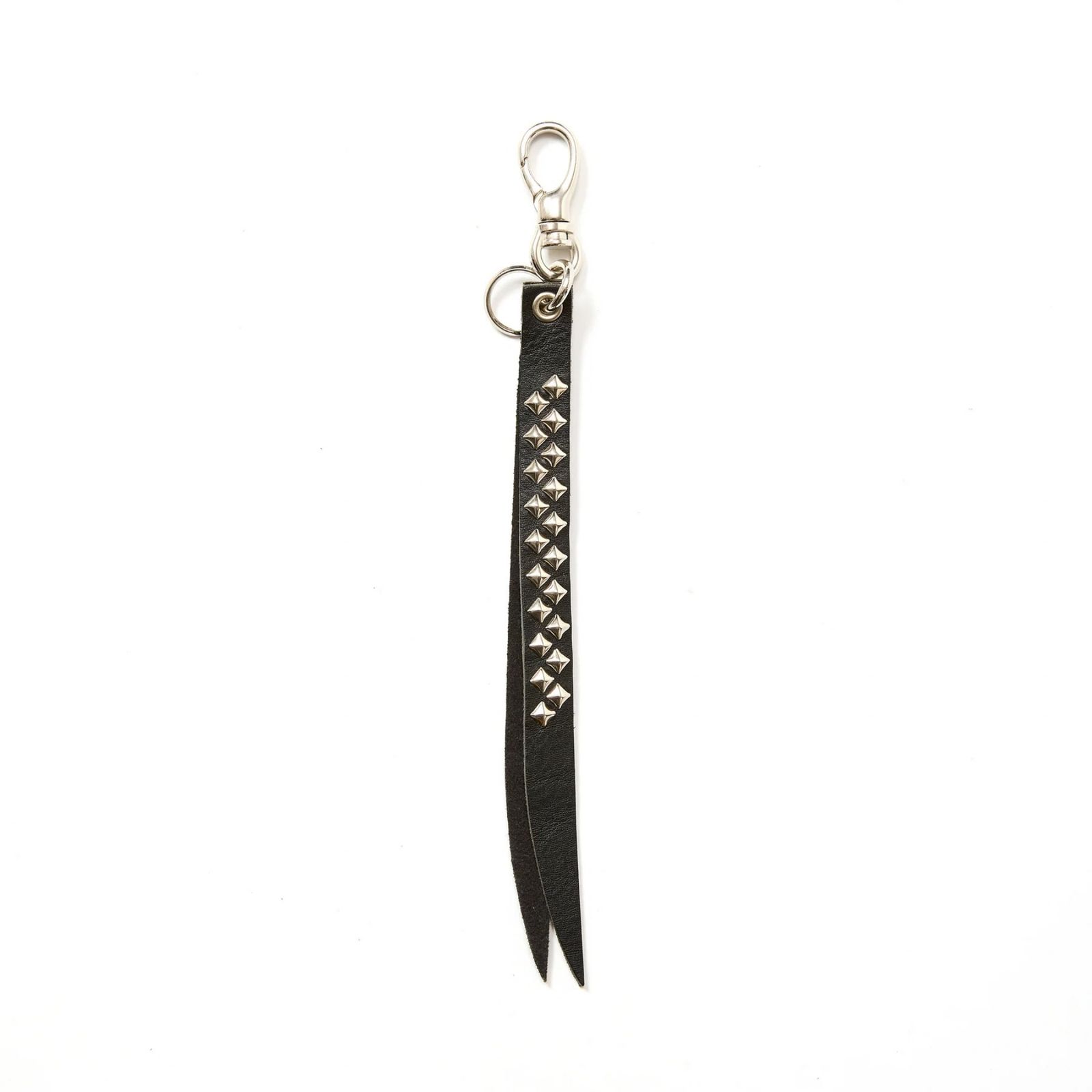 STUDS LEATHER SHORT KEY RING (BLACK)｜スタッズ レザー ショート キーリング キーホルダー｜CL-26AWLE008EX