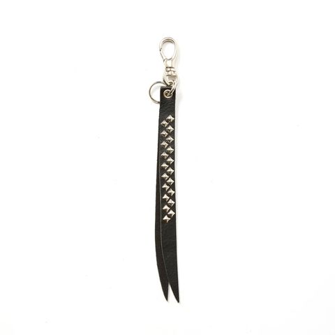 STUDS LEATHER SHORT KEY RING (BLACK)｜スタッズ レザー ショート キーリング キーホルダー｜CL-26AWLE008EX