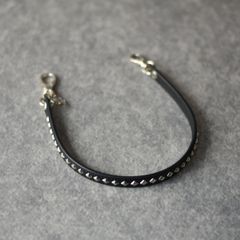 STUDS LEATHER WALLET CORD (BLACK) / スタッズ レザー ウォレットコード