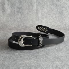 STUDS LEATHER NARROW BELT ＜TYPE B＞ (BLACK) / スタッズ レザー ナローベルト
