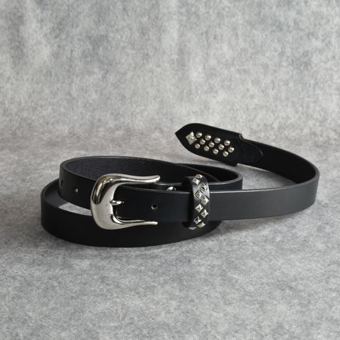 STUDS LEATHER NARROW BELT ＜TYPE B＞ (BLACK)｜スタッズ レザー ナローベルト｜CL-26SS006LE EX