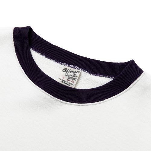 CALEE UNIV. CONTRASTING FABRIC CREW NECK SWEAT (DARK PURPLE) / クルーネック スウェット