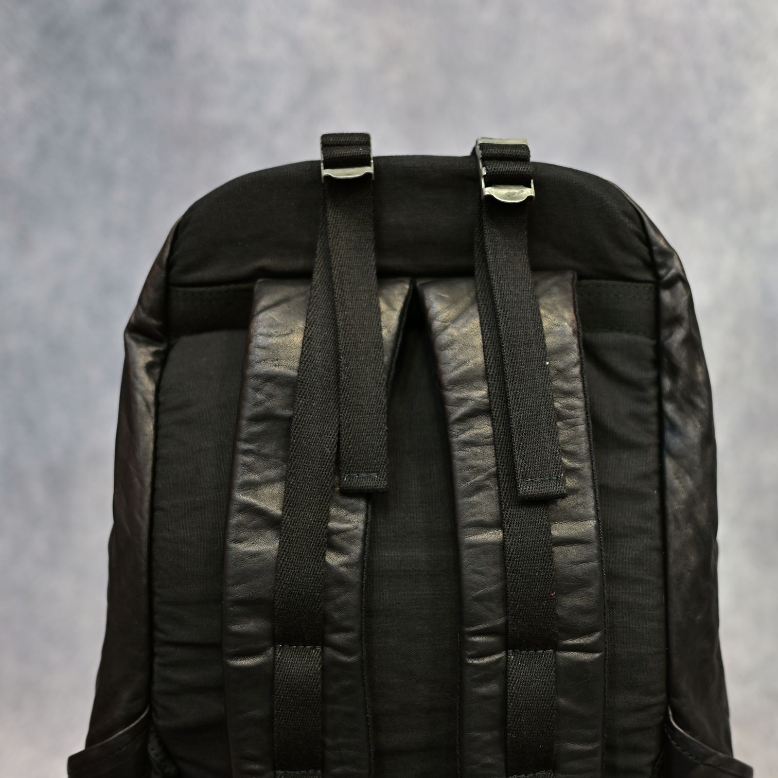 ITALY SHOULDER GARMENT-DYED BACKPACK （BLACK）｜イタリーショルダー製品染め 0.8mm リュック｜243-03