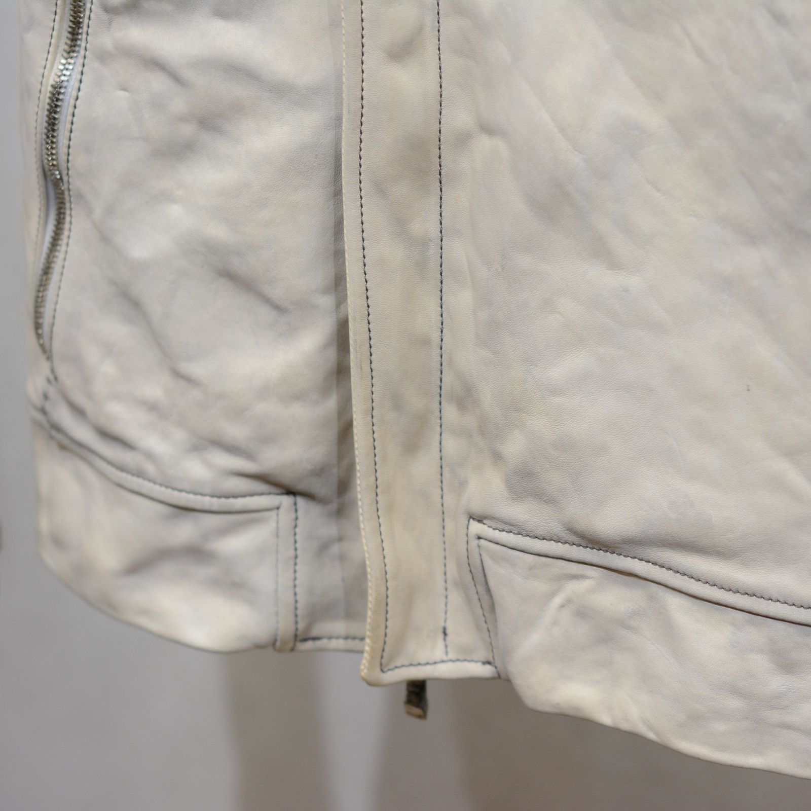 HORSE WHITE L.HI NECK BIAS ZIP RIB BL.LINED MB-1S