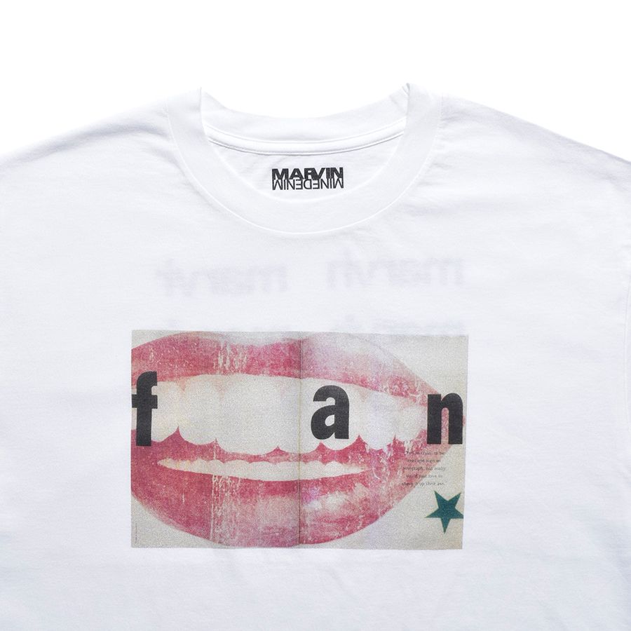 MARVIN × MINEDENIM “Lip” Crewneck T-SH （WHITE） /  プリント Tシャツ カットソー （ホワイト） MND-MRV005