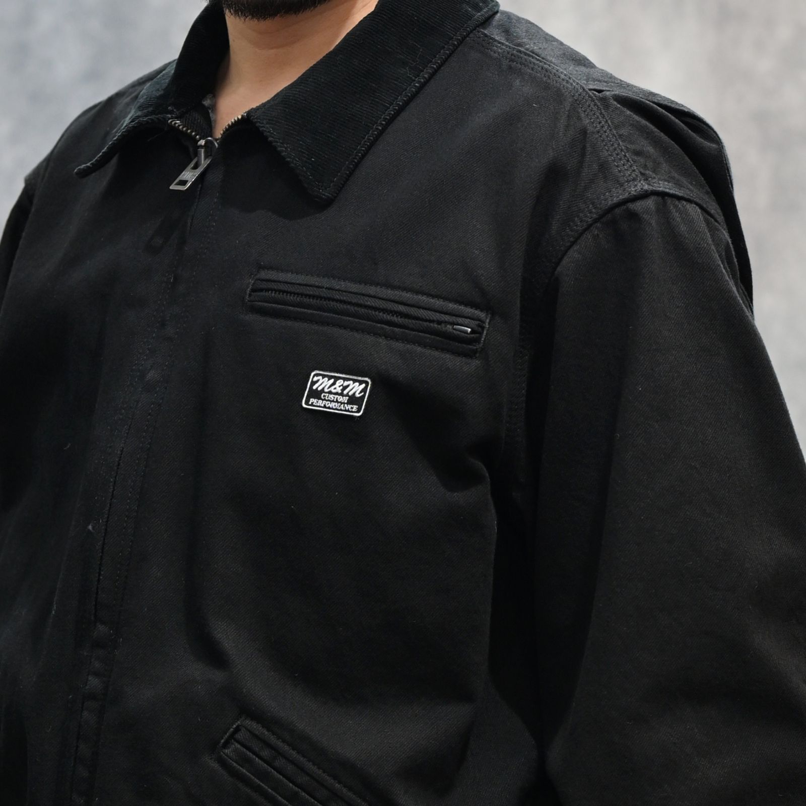 × M&M CUSTOM PERFORMANCE Black Denim Detroit Jacket （BLK）｜× エムアンドエムカスタムパフォーマス ブラックデニム デトロイトジャケット｜MND-MM81