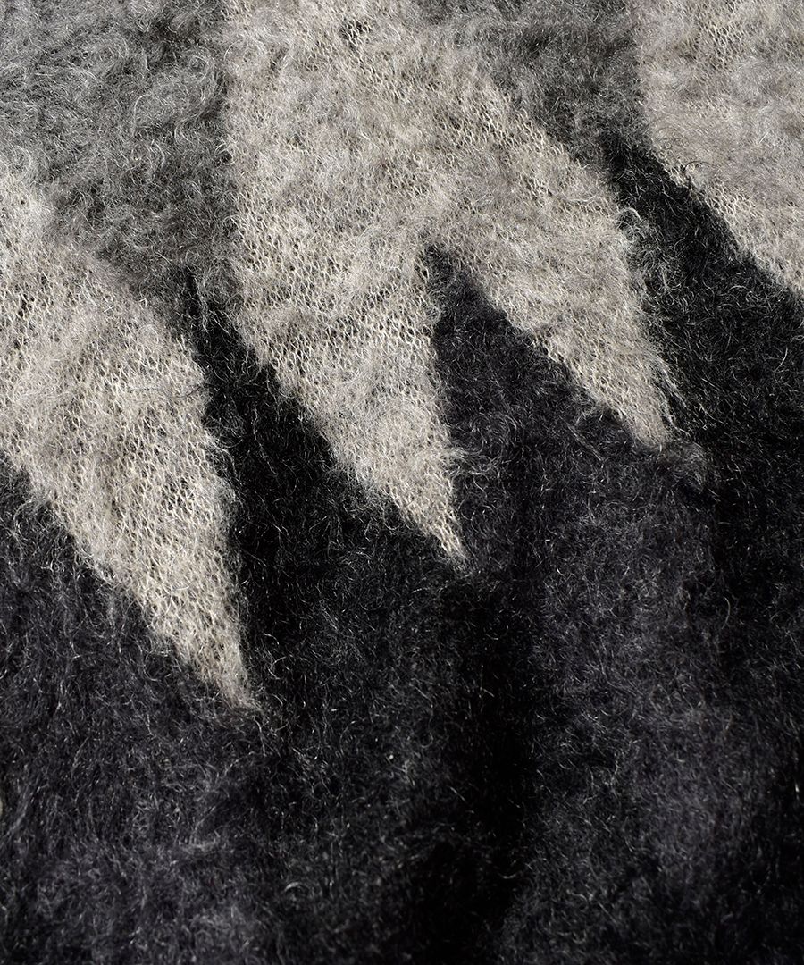 Kid Mohair Argyle Knit Long Cardigan