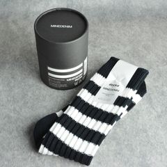 decka* MINEDENIM Border Rib SOX （WPT） /  ボーダーリブソックス （ホワイト）