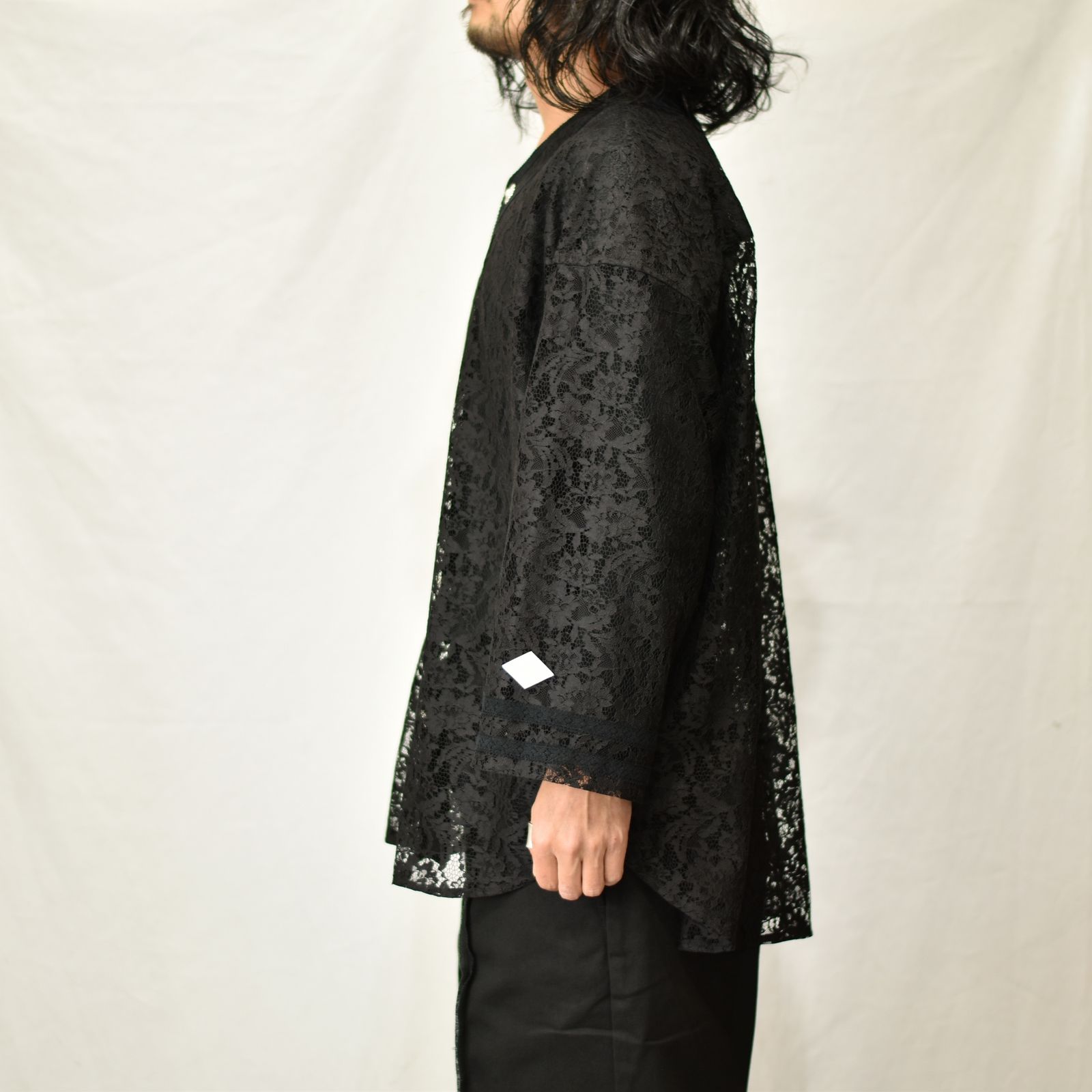 el conductorH - FLOWER LACE BASEBALL TOP (BK) / フラワーレース 