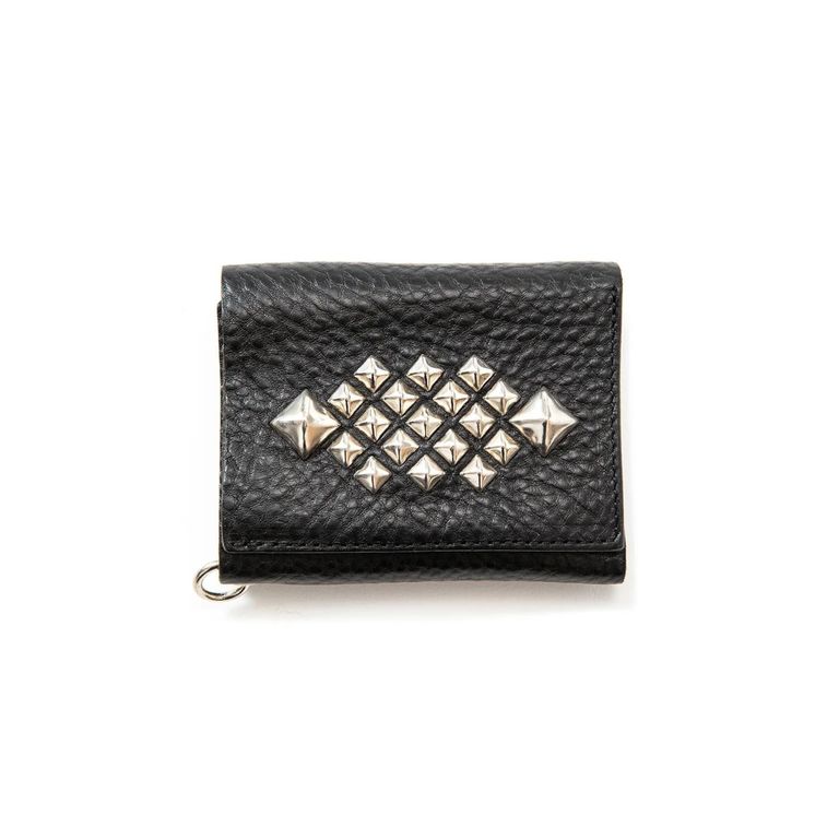 CALEE - STUDS LEATHER MULTI WALLET (BLACK) / スタッズレザー マルチウォレット | chord  online store