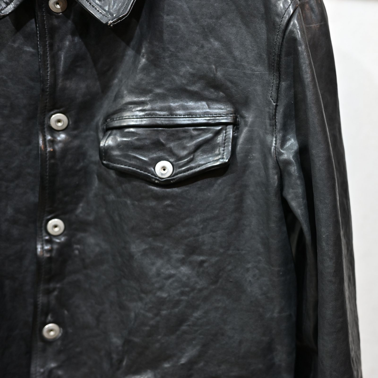 フレンチショルダー 製品染め カーコート （BLACK）｜1842-11