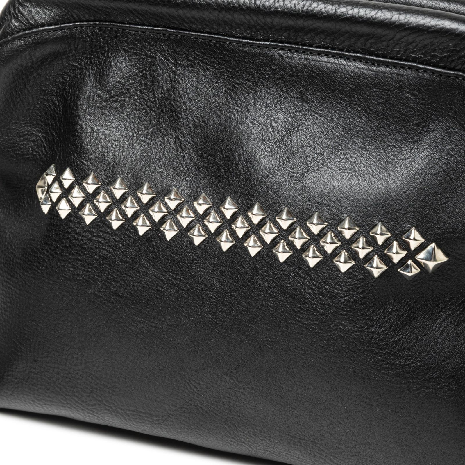 STUDS LEATHER SHOULDER BAG (Black) / スタッズ レザー ショルダーバッグ