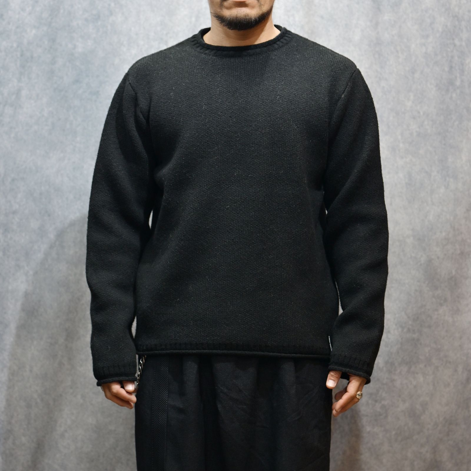 HIMALAYA YAKU KNIT JACQUARD LOGO PULLOVER （BLACK / ブラック）｜ヒマラヤ ヤクニット ｜ KN-784-01