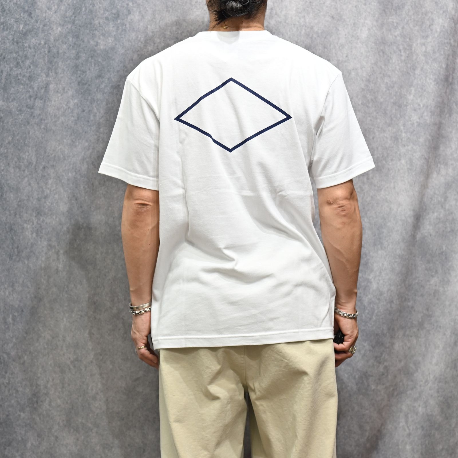 DIAMOND BACK TEE （WHITE）｜ダイアモンド プリント Tシャツ （ホワイト） 602-261-17