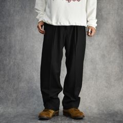THERMOLITE TWILL TUCK WIDE SLACKS (BLACK) / サーモライト ツイル 1タック ワイドスラックス