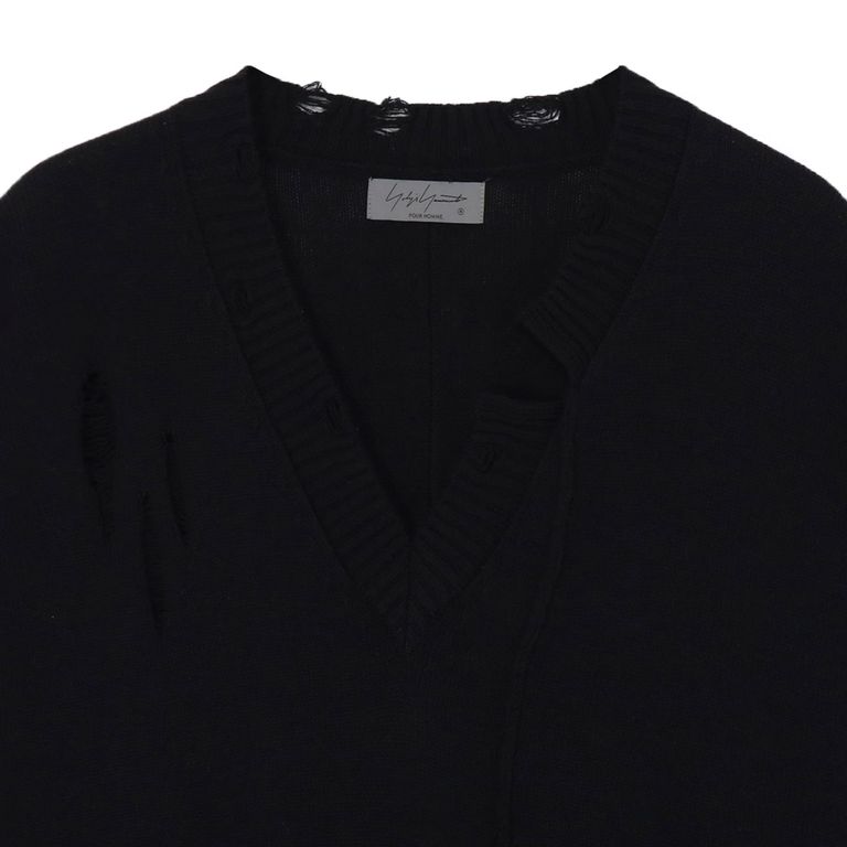 yohji yamamoto - 7G2P JERSEY V NECK VEST （BLACK） / ニット