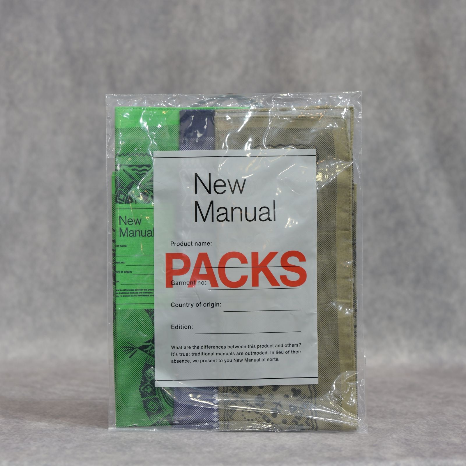 "PACK” 3P BANDANA （ GREEN / D.GREEN / BLACK ） / バンダナ （グリーン / ダークグリーン / ブラック） 2026SS-GD7-YT-2