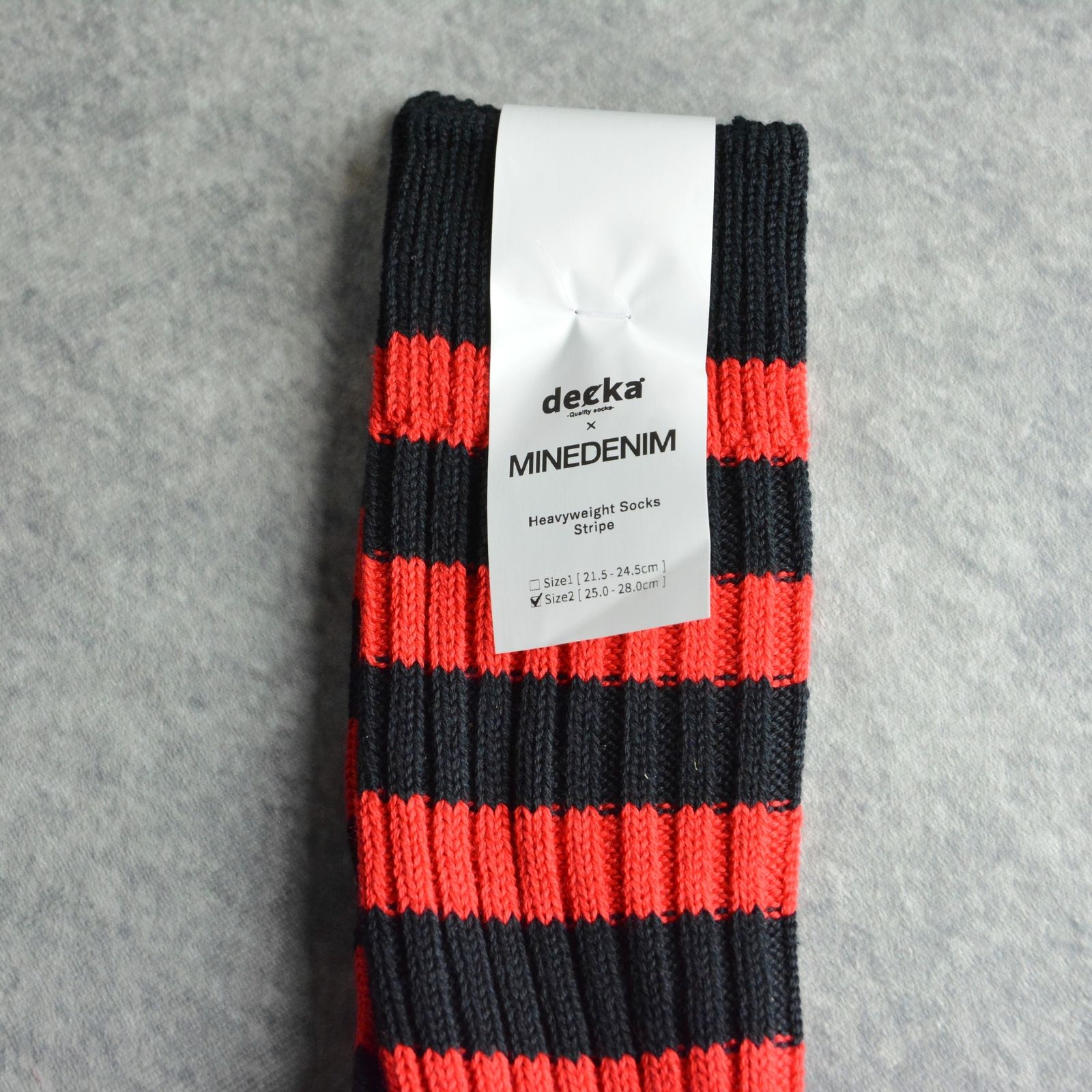 decka* MINEDENIM Border Rib SOX （RPT） /  ボーダーリブソックス （レッド）