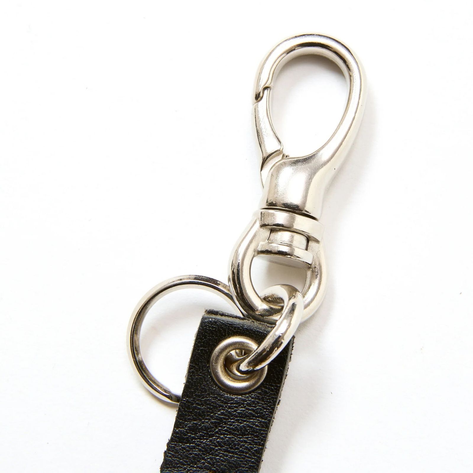 STUDS LEATHER SHORT KEY RING (BLACK)｜スタッズ レザー ショート キーリング キーホルダー｜CL-26AWLE008EX
