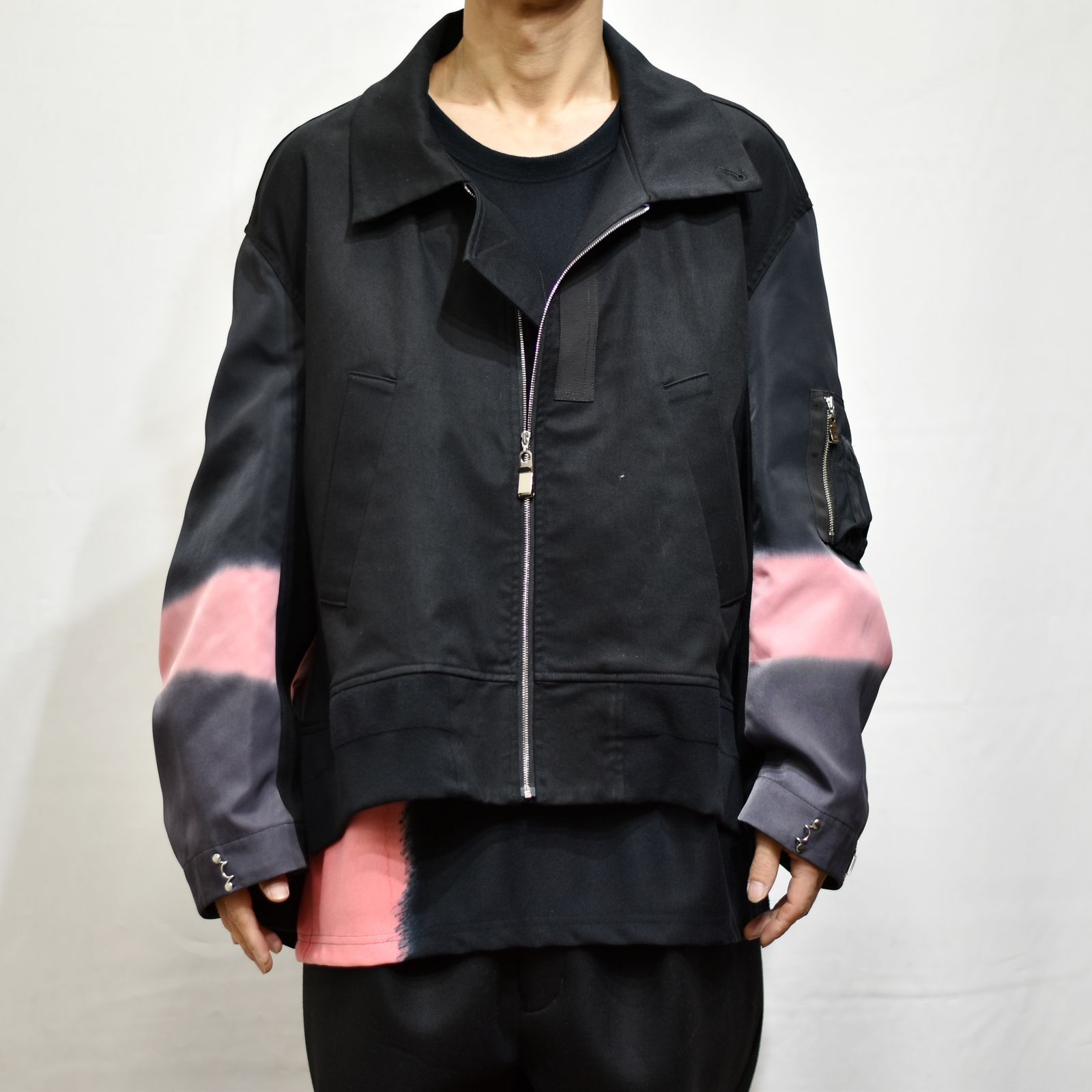 ミクスチャーブルゾン / LB22AW-BL01-KTBD (BLACK×ROSE)