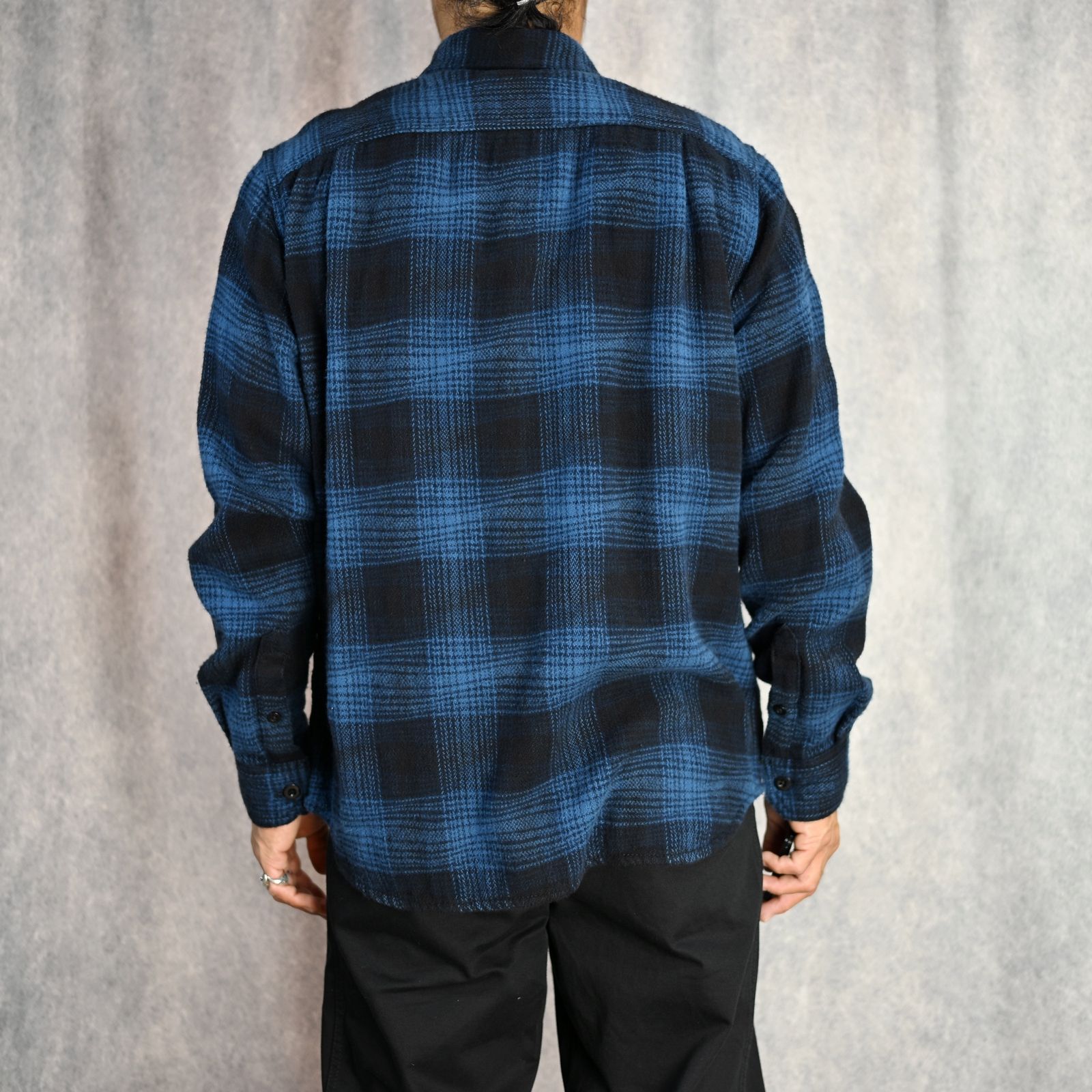 Distortion Ombre Check Flannel Over SH （BPT） /  オンブレーチェック シャツ （ブルー） 2410-5001