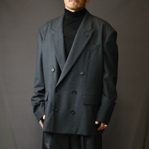 Glen plaid oversized double breasted jacket