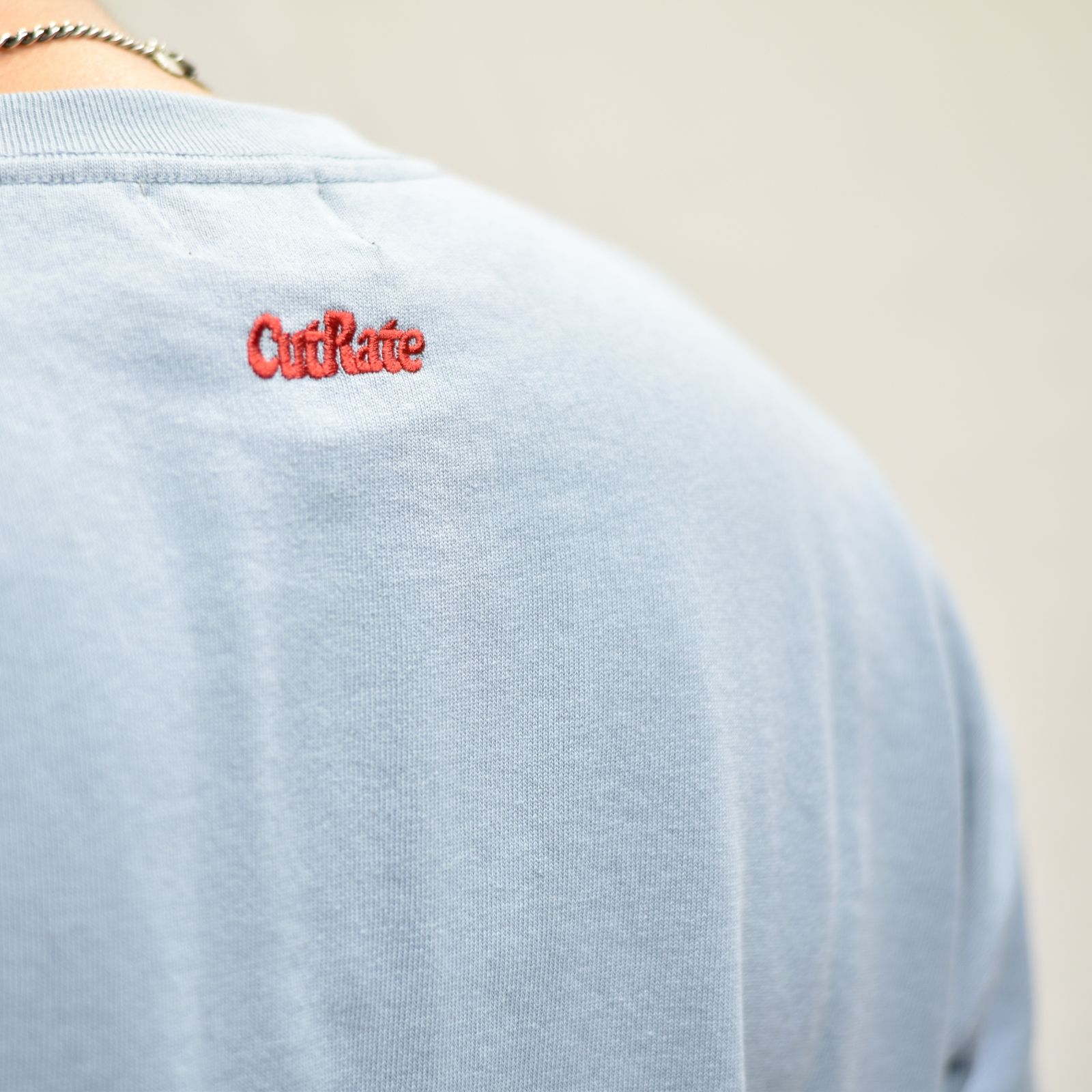CUTRATE CLASSIC LOCAL LOGO HEAVY WEIGHT DROPSHOULDER S/S -T-SHIRT (ACID BLUE)