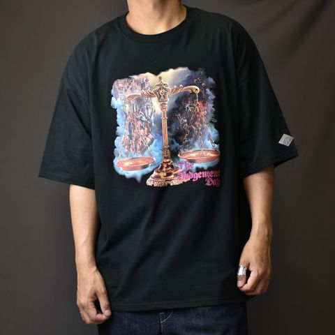 COTTON EMBROIDERED T-SHIRT 'SCALES (BK) / プリントTシャツ