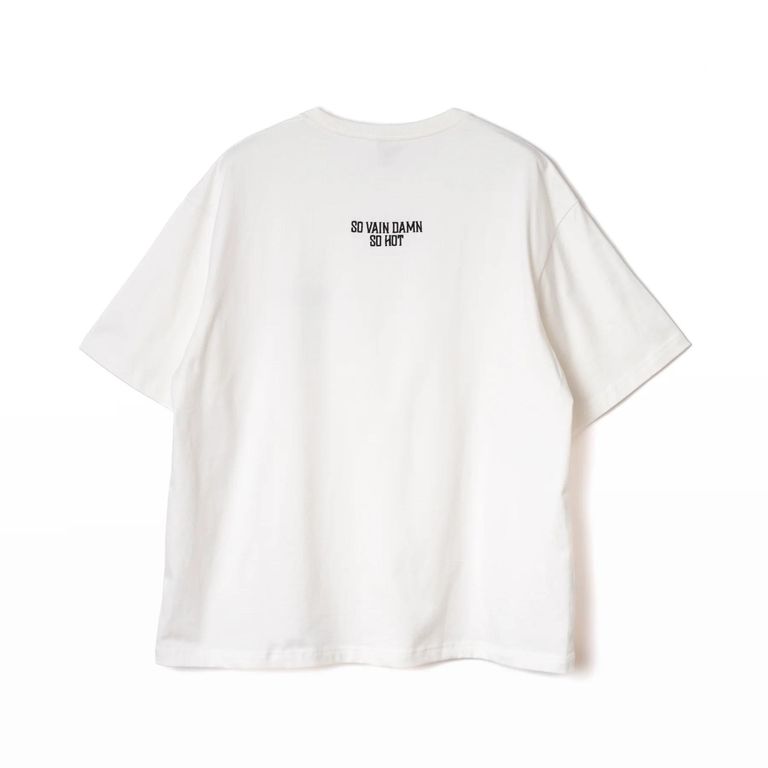 Calee XL ホワイト ボタンアップ Tシャツ CALEE - × KEBOZ STORE LOGO S/S TEE (WHITE) / × ケボズ ストア