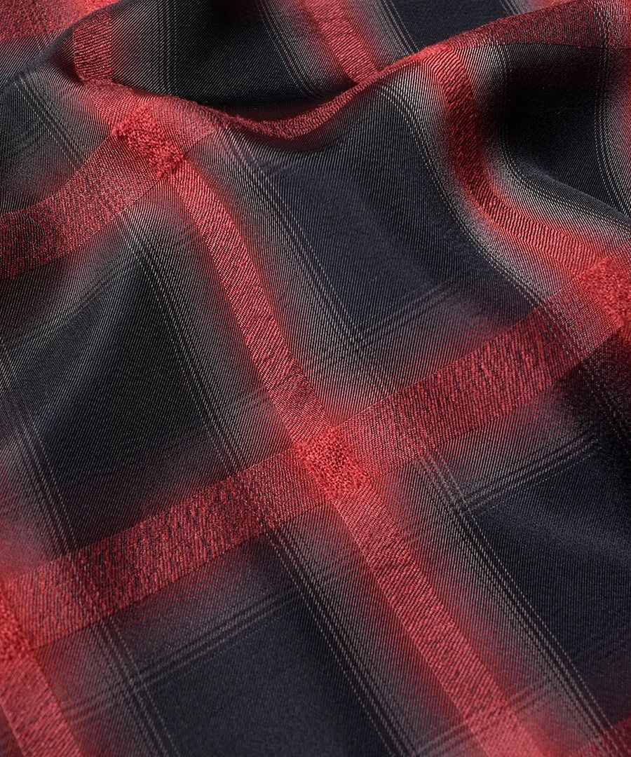 Cuprawool Ombre Check S/S Open Collar SH