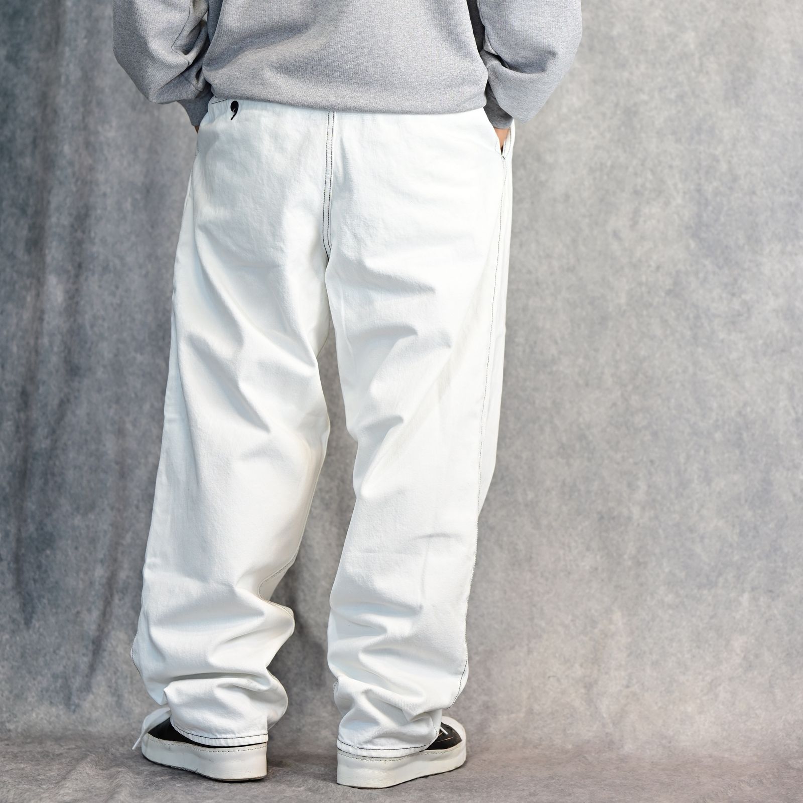 Denim Tucked Wide TRS （WHS） / ワイドデニムデニムワークパンツ （ホワイト）
