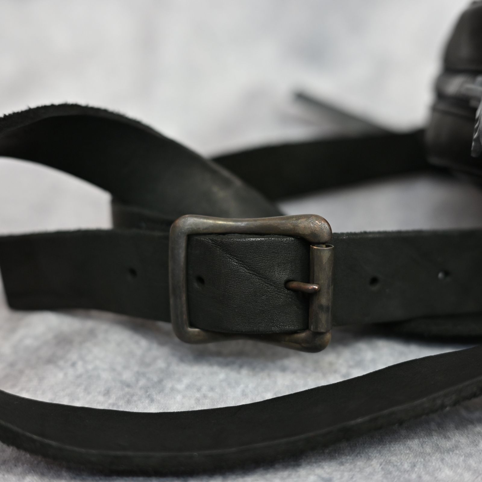 ダブルショルダー製品染め W ZIP ショルダーバッグ （BLACK）｜92-32