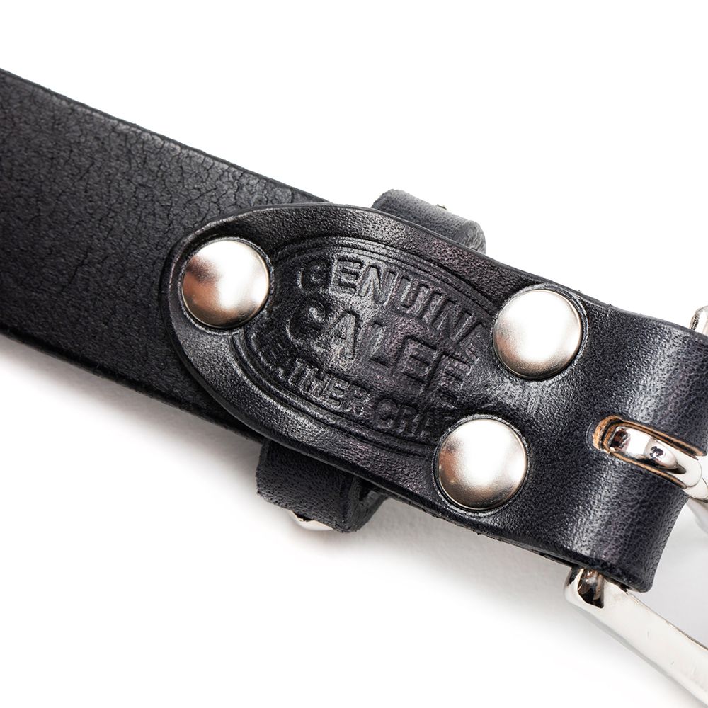 CALEE - Studs leather narrow belt (Black) / スタッズ ナローベルト