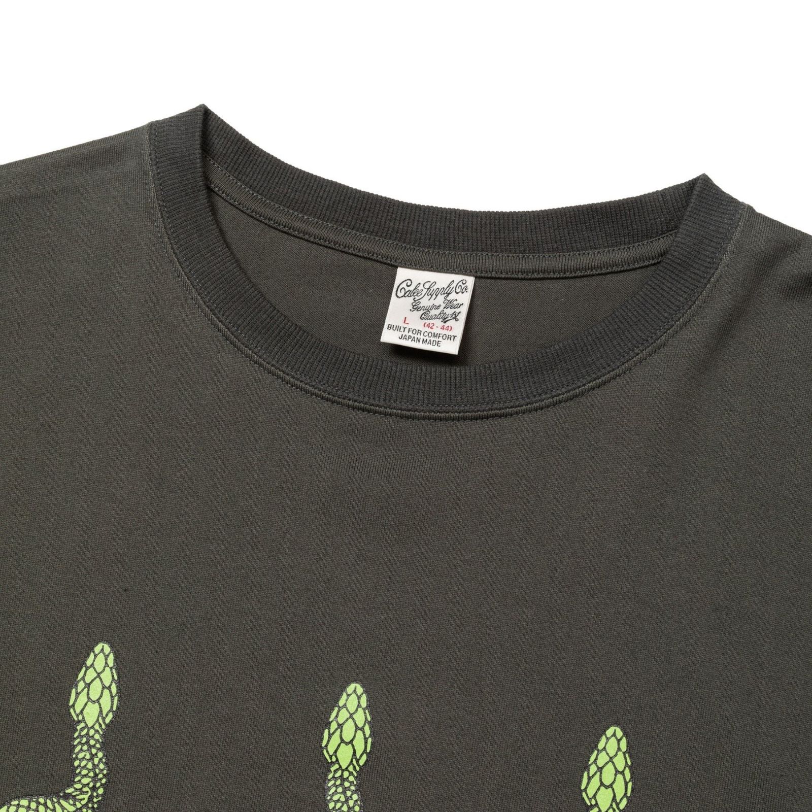 DROP SHOULDER "INDIVIDUAL BASIS" SNAKE LOGO TEE (CHARCOAL) / ドロップショルダー スネークロゴ Tシャツ