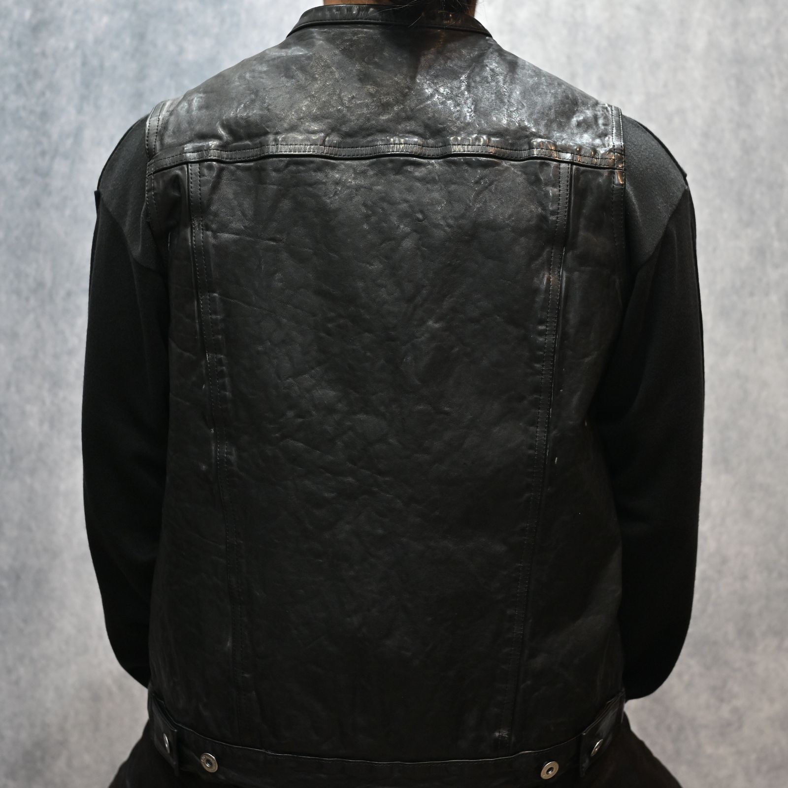 フレンチショルダー 製品染め クラブベスト （BLACK）｜1842-13