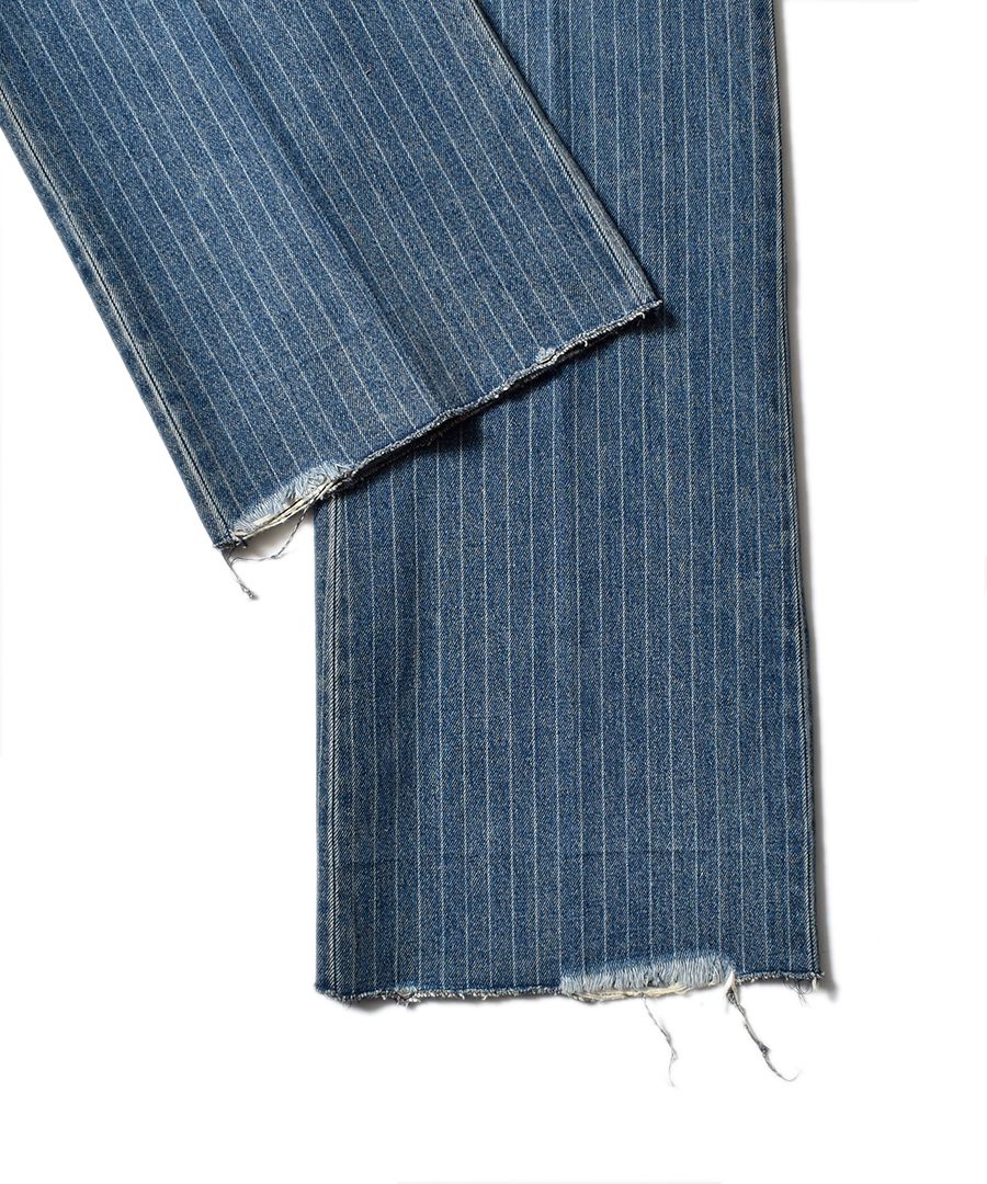 Discharge Chalk Stripe Denim Semi Wide PS
